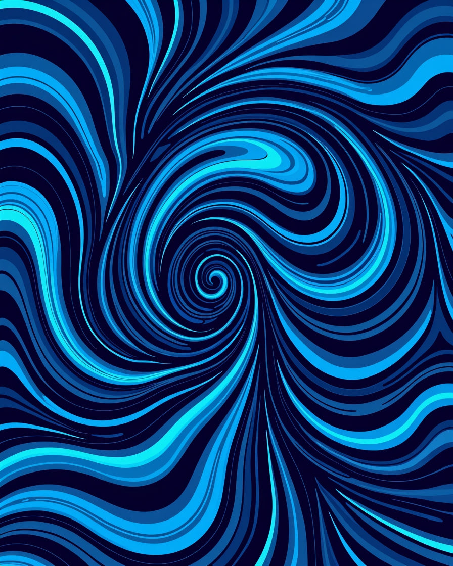 Swirling Blue Abstract Pattern Rug