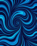 Swirling Blue Abstract Pattern Rug