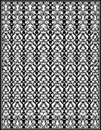 Intricate Black White Geometric Pattern Rug