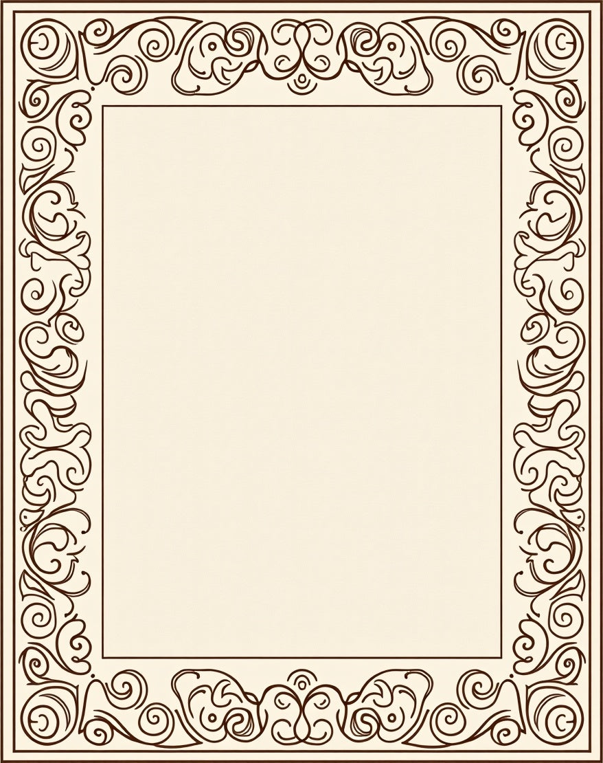 Classic Scrollwork Border Design Rug