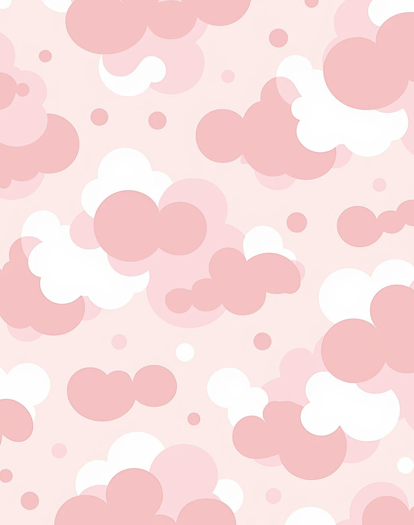Soft Pink Cloudscape Pattern Rug