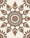 Brown Leaf Mandala Patterned Rug