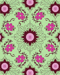 Vibrant Fuchsia Floral Medallion Composition Rug