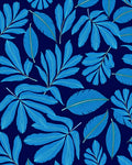 Aesthetic Blue Tropical Palm Leaves Pattern Rug