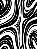 Dramatic Black White Swirl Pattern Rug