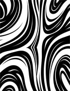 Dramatic Black White Swirl Pattern Rug