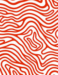 Bold Red Wavy Lines Design Rug