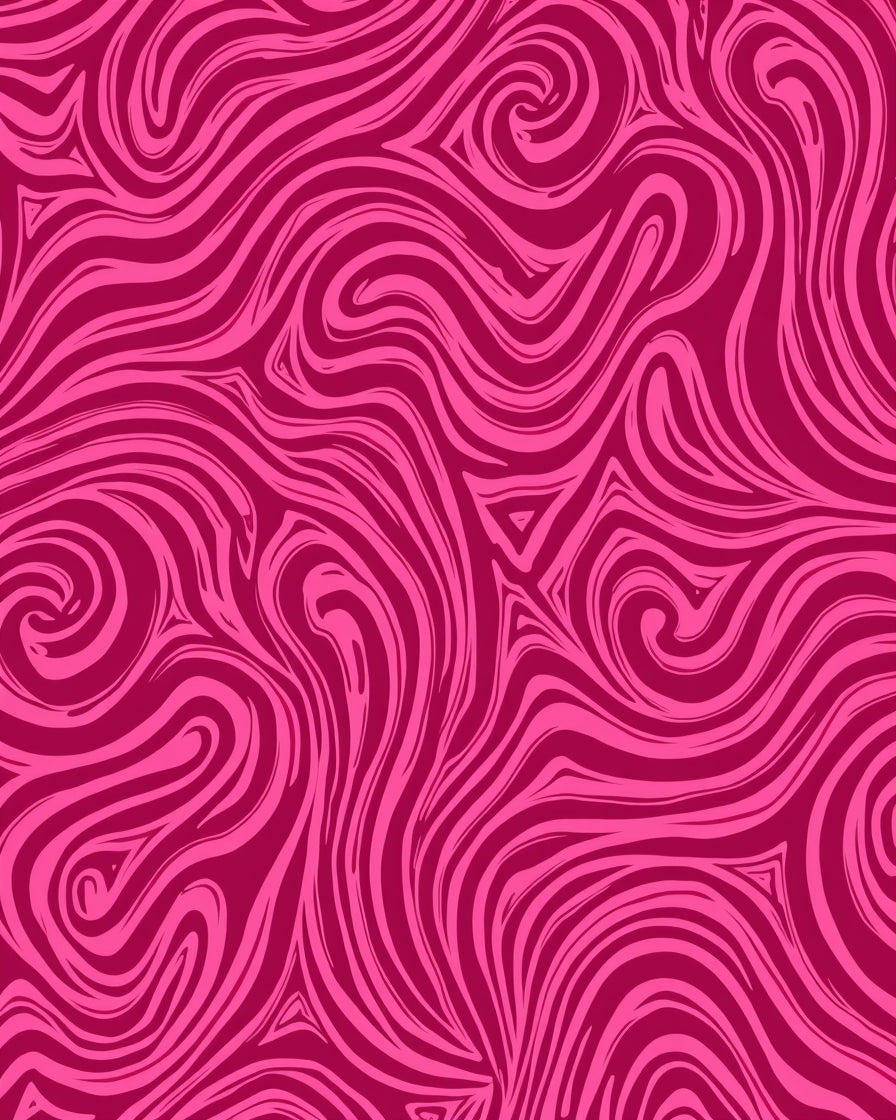 Bold Pink Swirl Design Rug