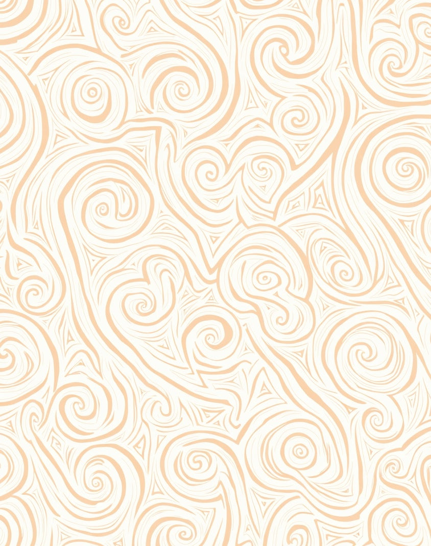 Abstract Swirl Cream Amber Rug