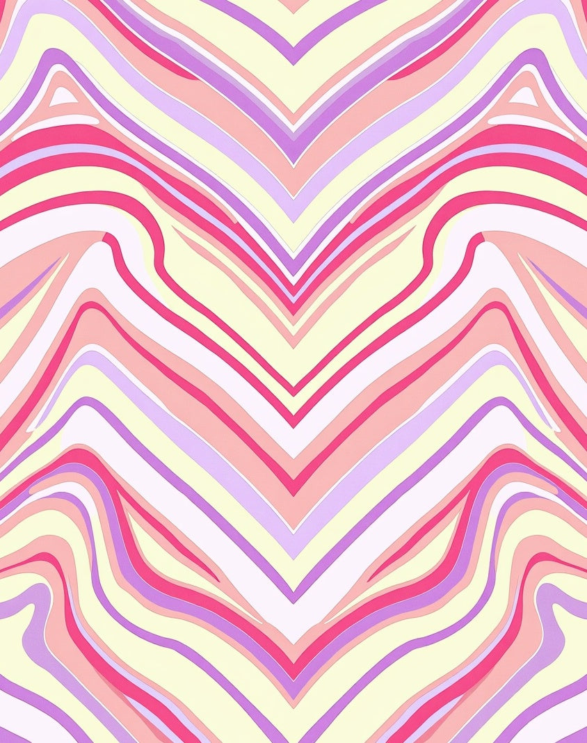 Pastel Wavy Chevron Pattern Rug