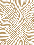 Abstract Wavy Gold Lines Rug