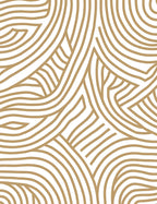 Abstract Wavy Gold Lines Rug