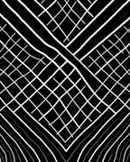 Black White Grid Stripes Pattern Rug