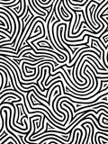 Black White Abstract Maze Pattern Rug