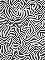 Black White Abstract Maze Pattern Rug