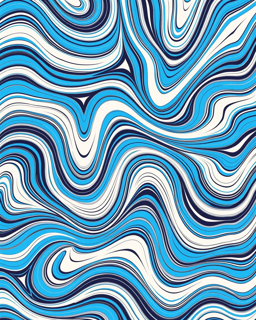 Ocean Swirl Pattern Abstract Rug