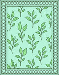 Leafy Vine Mint Pattern Rug