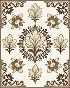Vintage Floral Medallion Pattern Rug