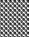 Sharp Black Geometric Repeat Pattern Rug