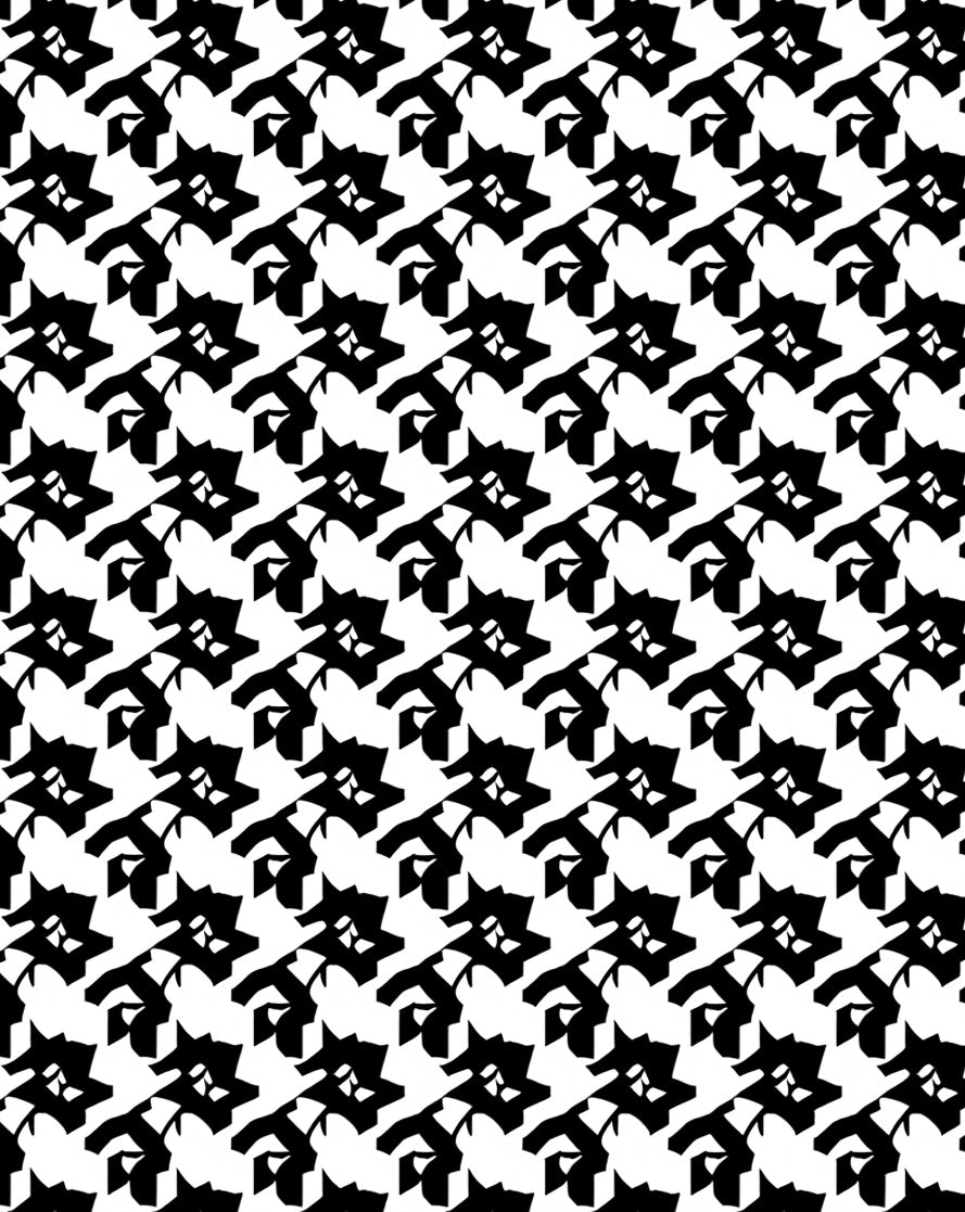 Sharp Black Geometric Repeat Pattern Rug