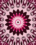Pink Floral Mandala Pattern Rug