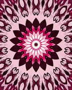 Pink Floral Mandala Pattern Rug