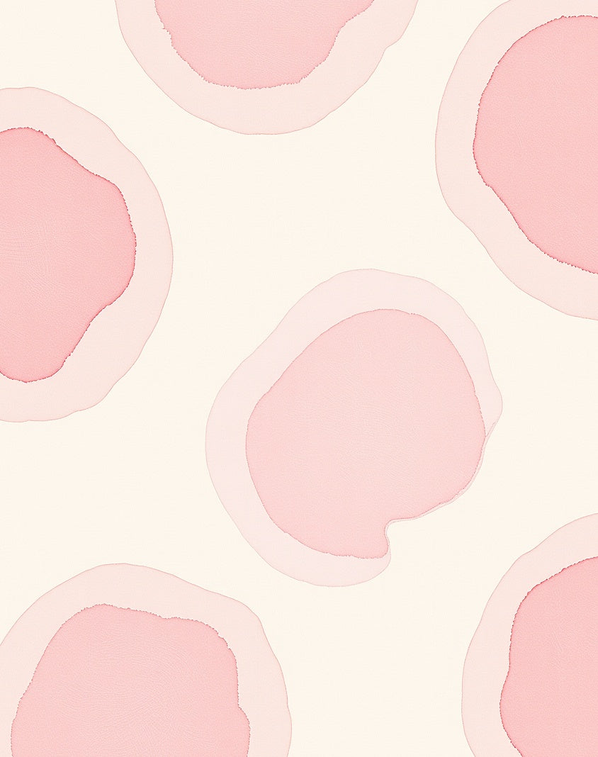 Soft Pink Abstract Blob Pattern Rug