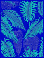 Blue Green Leaf Pattern Design Rug