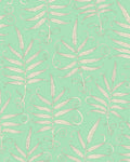Mint Green Fern Botanical Swirl Pattern Rug