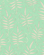 Mint Green Fern Botanical Swirl Pattern Rug
