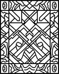 Art Deco Geometric Black White Pattern Rug