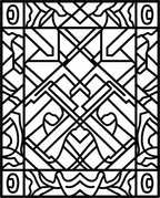 Art Deco Geometric Black White Pattern Rug