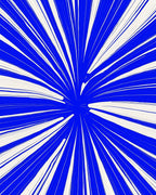 Radiating Blue And Cream Lines Rug