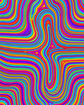 Vibrant Swirls Rainbow Pattern Rug