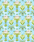 Light Blue Floral Art Nouveau Pattern Rug
