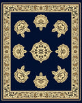 Intricate Golden Floral Medallion Design Rug
