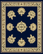 Intricate Golden Floral Medallion Design Rug