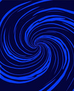 Dark Blue Swirling Spiral Design Rug
