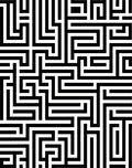 Black White Maze Pattern Rug