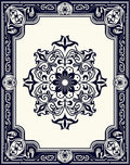 Classic Floral Medallion Border Design Rug