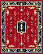 Intricate Diamond Floral Art Rug
