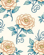 Classic Floral Pattern With Petal Details Rug