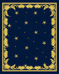 Golden Floral Border Starry Night Rug