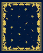 Golden Floral Border Starry Night Rug