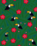 Tropical Toucan Bloom Pattern Rug