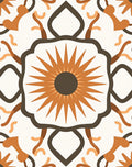 Terra Cotta Sunburst Medallion Pattern Rug