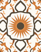 Terra Cotta Sunburst Medallion Pattern Rug
