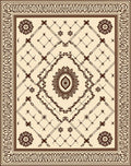 Classic Beige Floral Medallion Pattern Rug