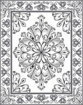 Elegant Filigree Floral Scroll Design Rug