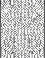 Abstract Organic Hexagonal Geometric Pattern Rug